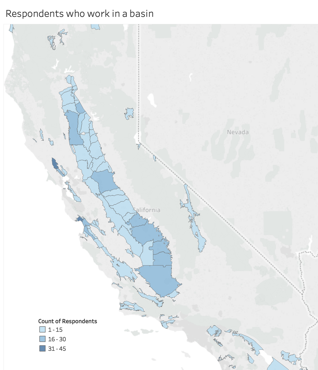 Survey response distribution in California